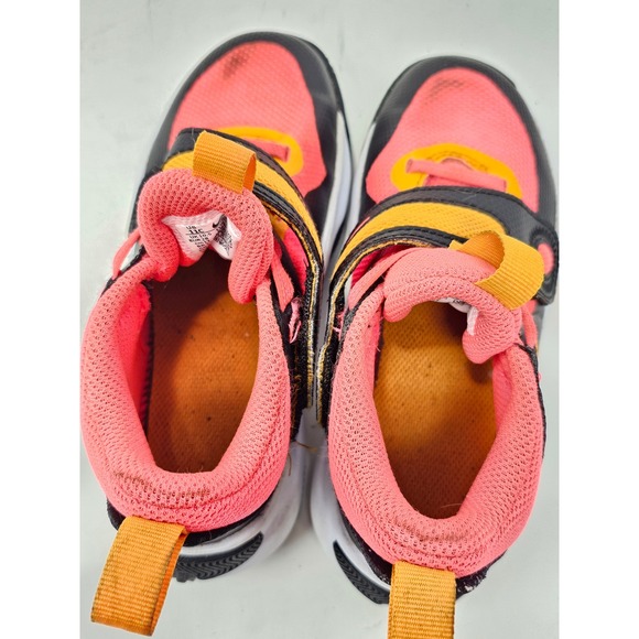 Nike Kids Shoes Toddler 11C Pink Black Orange Hook Loop Athletic Sneakers - Picture 7 of 8